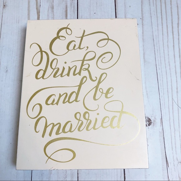 Wooden Eat Drink & Be Married wedding anniversary - Picture 3 of 5